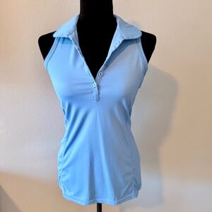 Calliope Women's Light Blue Sleeveless Polo Golf Top